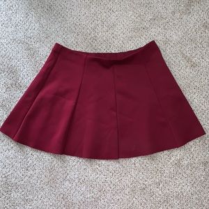 Maroon Pleated Skirt